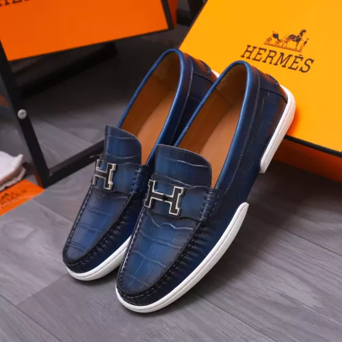 Replica Hermes Leather Shoes For Men #1356261 $98.00 USD for Wholesale