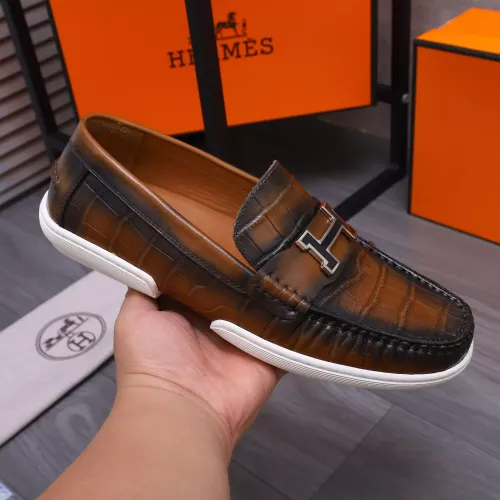 Replica Hermes Leather Shoes For Men #1356262 $98.00 USD for Wholesale