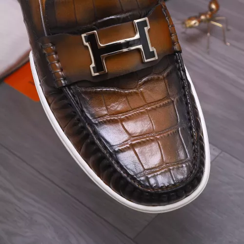 Replica Hermes Leather Shoes For Men #1356262 $98.00 USD for Wholesale