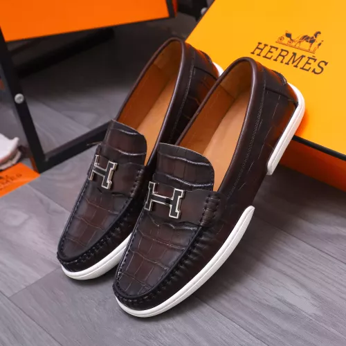 Replica Hermes Leather Shoes For Men #1356263 $98.00 USD for Wholesale