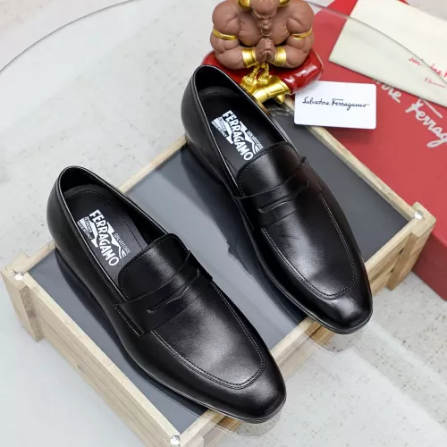 Replica Salvatore Ferragamo Leather Shoes For Men #1356324 $88.00 USD for Wholesale