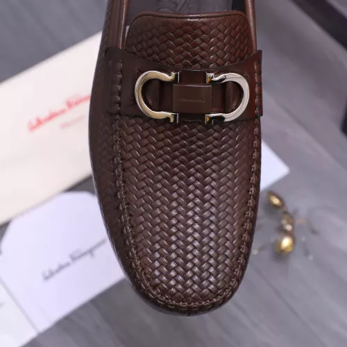Replica Salvatore Ferragamo Leather Shoes For Men #1356489 $92.00 USD for Wholesale