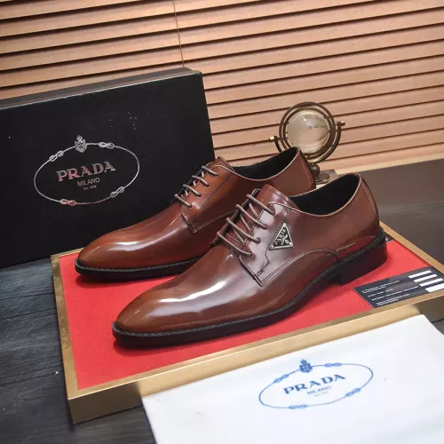 Prada Leather Shoes For Men #1356518 $100.00 USD, Wholesale Replica Prada Leather Shoes