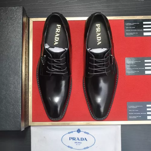 Replica Prada Leather Shoes For Men #1356520 $100.00 USD for Wholesale