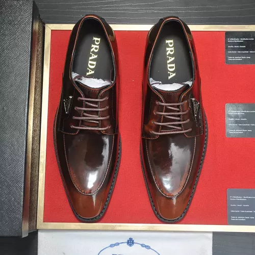 Replica Prada Leather Shoes For Men #1356521 $100.00 USD for Wholesale