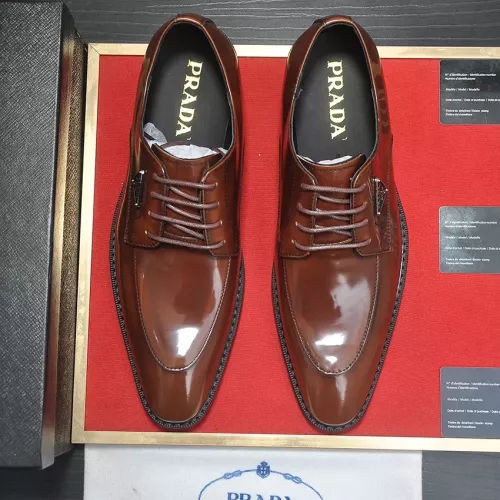 Replica Prada Leather Shoes For Men #1356523 $100.00 USD for Wholesale