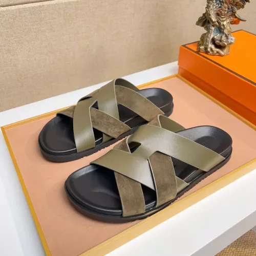 Hermes Slippers For Men #1356990 $56.00 USD, Wholesale Replica Hermes Slippers