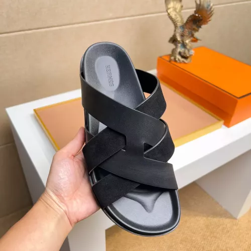 Replica Hermes Slippers For Men #1356993 $56.00 USD for Wholesale