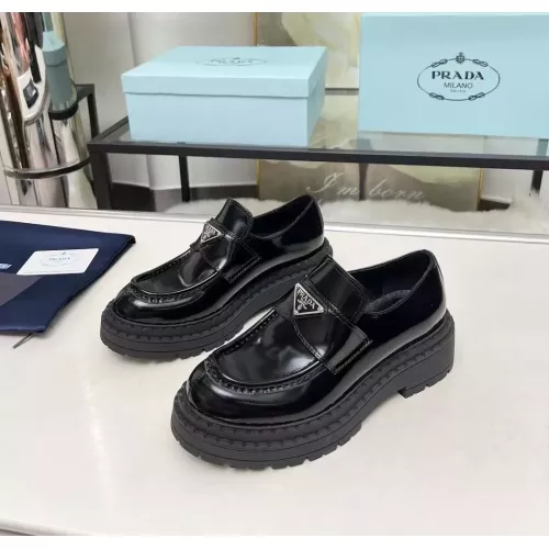 Prada Leather Shoes For Women #1357505 $100.00 USD, Wholesale Replica Prada Leather Shoes