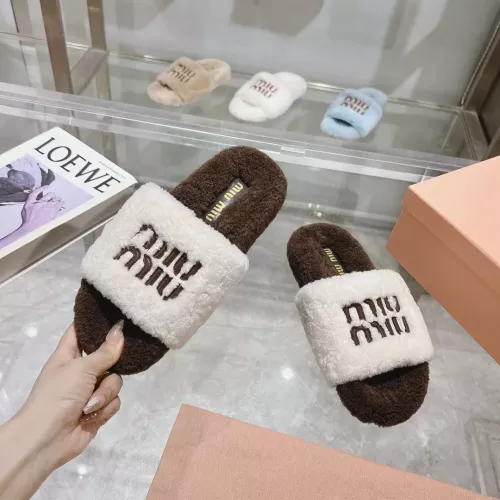 Replica MIU MIU Slippers For Women #1357645 $92.00 USD for Wholesale