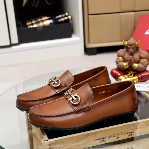 Replica Salvatore Ferragamo Leather Shoes For Men #1361677 $72.00 USD for Wholesale