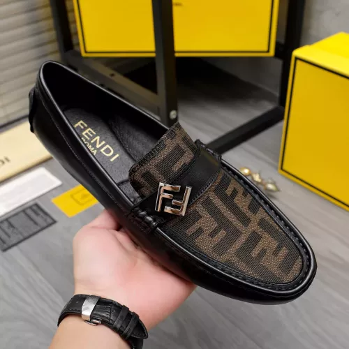 Replica Fendi Leather Shoes For Men #1361758 $80.00 USD for Wholesale
