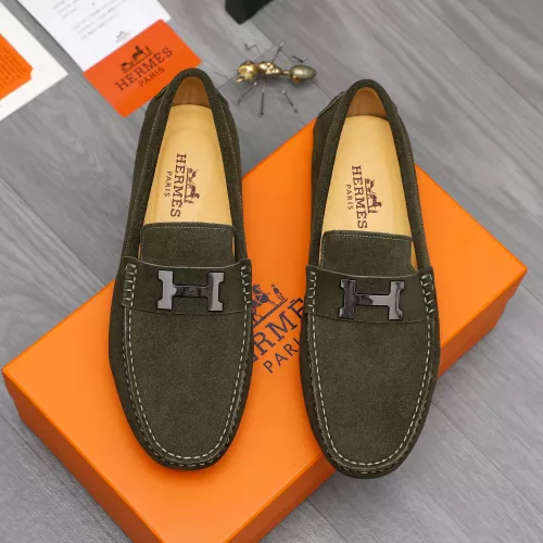 Replica Hermes Leather Shoes For Men #1361856 $76.00 USD for Wholesale