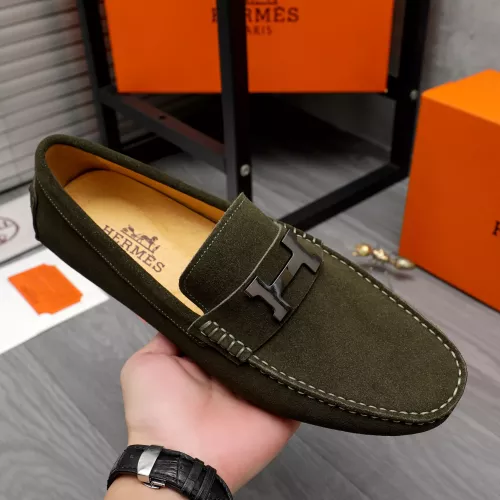 Replica Hermes Leather Shoes For Men #1361856 $76.00 USD for Wholesale