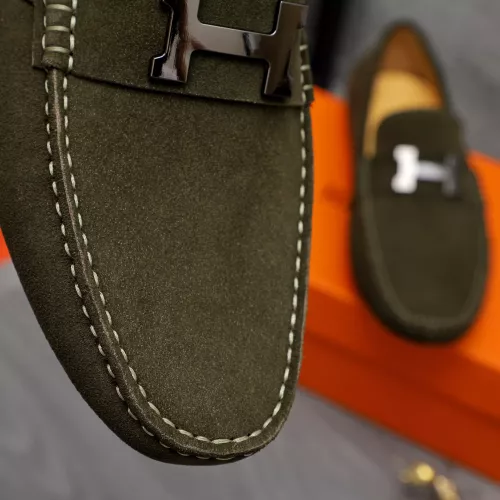 Replica Hermes Leather Shoes For Men #1361856 $76.00 USD for Wholesale