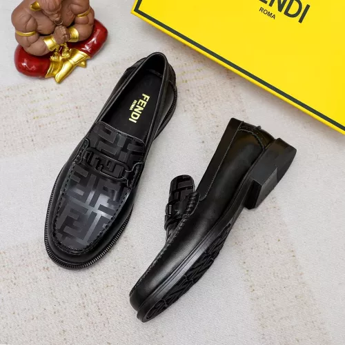 Replica Fendi Leather Shoes For Men #1361890 $85.00 USD for Wholesale