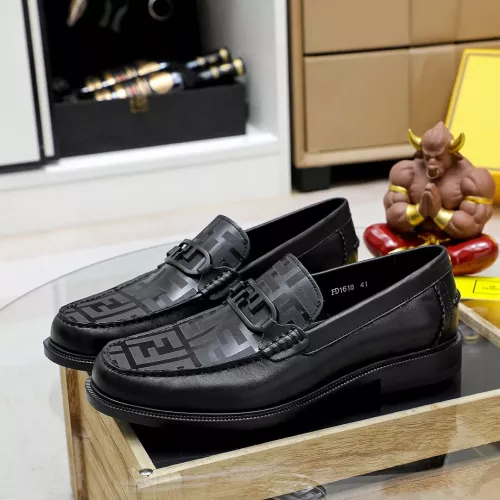 Replica Fendi Leather Shoes For Men #1361890 $85.00 USD for Wholesale