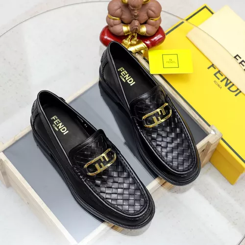 Replica Fendi Leather Shoes For Men #1361891 $85.00 USD for Wholesale