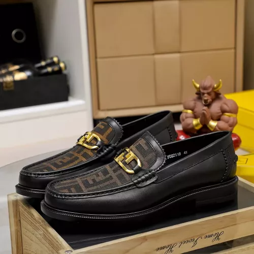 Replica Fendi Leather Shoes For Men #1361897 $85.00 USD for Wholesale