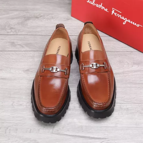 Replica Salvatore Ferragamo Leather Shoes For Men #1362015 $96.00 USD for Wholesale