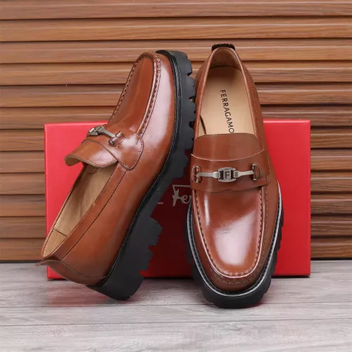 Replica Salvatore Ferragamo Leather Shoes For Men #1362015 $96.00 USD for Wholesale
