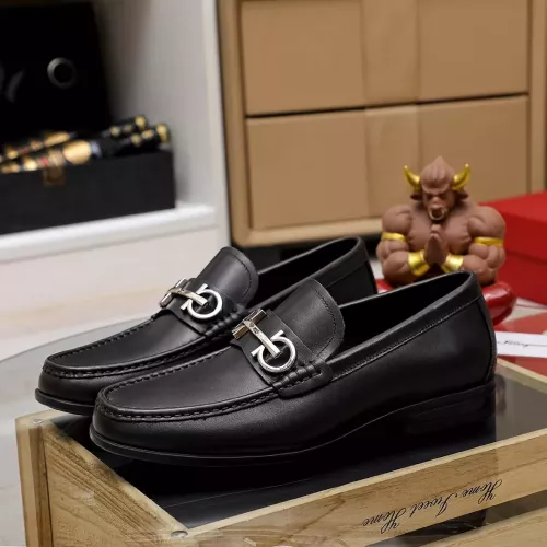 Replica Salvatore Ferragamo Leather Shoes For Men #1362036 $88.00 USD for Wholesale