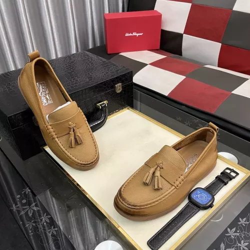 Replica Salvatore Ferragamo Leather Shoes For Men #1362171 $92.00 USD for Wholesale