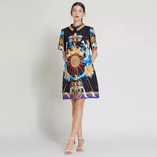 Replica Hermes Dresses Short Sleeved For Women #1364110 $64.00 USD for Wholesale