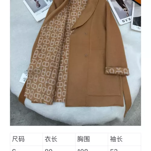 Replica Hermes Coat Long Sleeved For Women #1366337 $297.52 USD for Wholesale