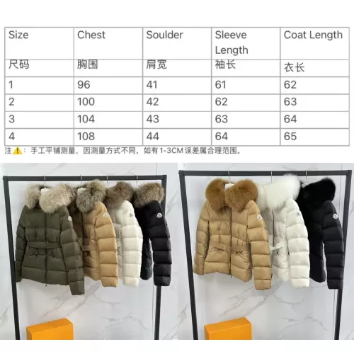 Replica Moncler Down Feather Coat Long Sleeved For Women #1366756 $192.00 USD for Wholesale