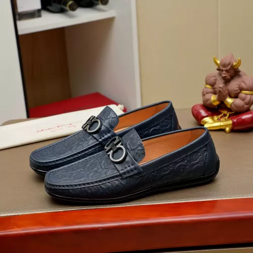 Replica Salvatore Ferragamo Leather Shoes For Men #1367299 $72.00 USD for Wholesale