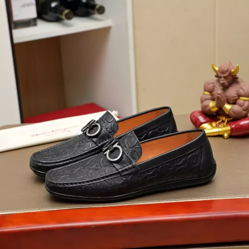 Replica Salvatore Ferragamo Leather Shoes For Men #1367300 $72.00 USD for Wholesale