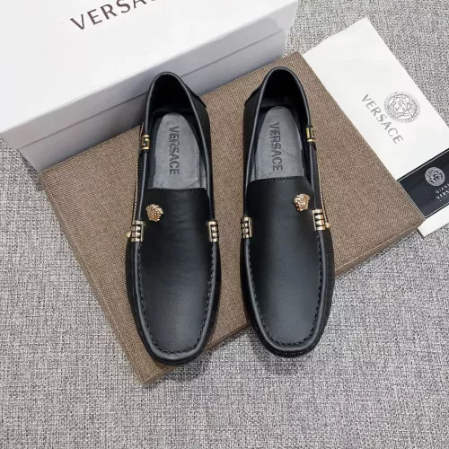 Replica Versace Leather Shoes For Men #1367777 $85.00 USD for Wholesale