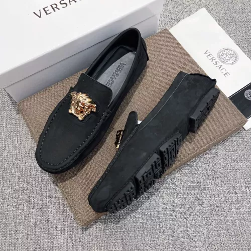 Versace Leather Shoes For Men #1367778 $85.00 USD, Wholesale Replica Versace Leather Shoes