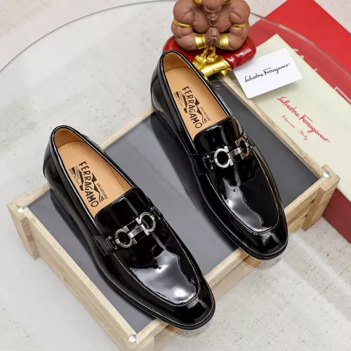 Replica Salvatore Ferragamo Leather Shoes For Men #1367846 $85.00 USD for Wholesale
