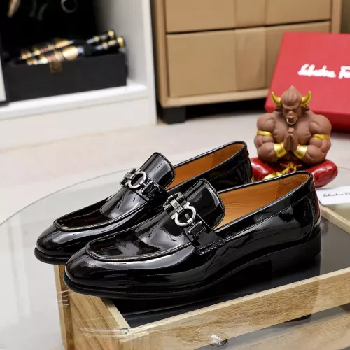 Replica Salvatore Ferragamo Leather Shoes For Men #1367846 $85.00 USD for Wholesale