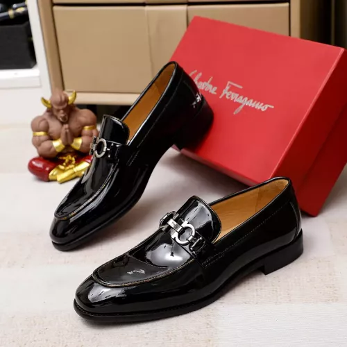 Replica Salvatore Ferragamo Leather Shoes For Men #1367846 $85.00 USD for Wholesale