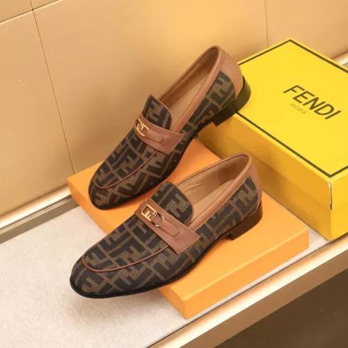 Replica Fendi Leather Shoes For Men #1367890 $88.00 USD for Wholesale