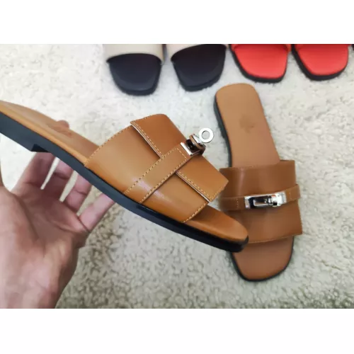 Replica Hermes Slippers For Women #1368665 $85.00 USD for Wholesale