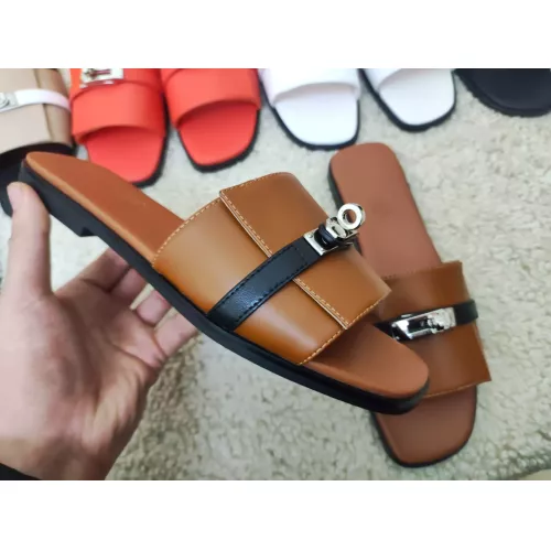 Replica Hermes Slippers For Women #1368666 $85.00 USD for Wholesale