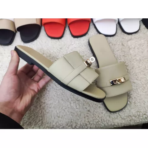 Replica Hermes Slippers For Women #1368668 $85.00 USD for Wholesale