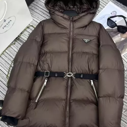 Prada Down Feather Coat Long Sleeved For Women #1369834 $230.00 USD, Wholesale Replica Prada Down Feather Coat