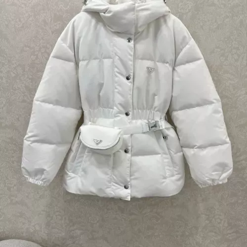 Prada Down Feather Coat Long Sleeved For Women #1370812 $245.00 USD, Wholesale Replica Prada Down Feather Coat