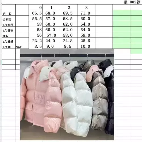 Replica Moncler Down Feather Coat Long Sleeved For Women #1371164 $160.00 USD for Wholesale