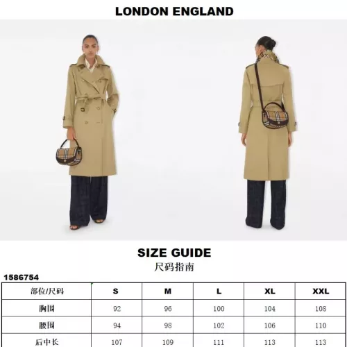 Replica Burberry Trench Coat Long Sleeved For Women #1371204 $160.00 USD for Wholesale