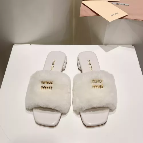 Replica MIU MIU Slippers For Women #1371950 $96.00 USD for Wholesale