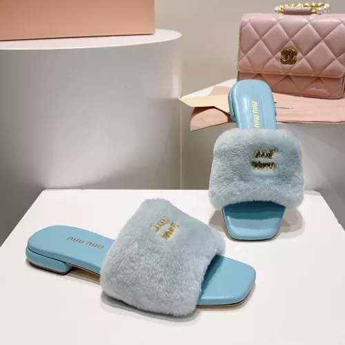 Replica MIU MIU Slippers For Women #1371954 $96.00 USD for Wholesale