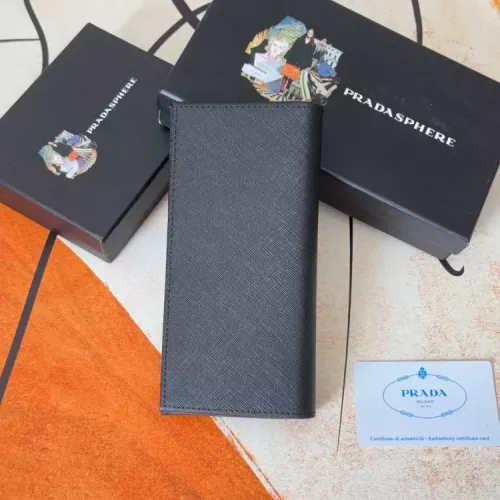 Replica Prada Wallets In Black For Men #1372701 $40.00 USD for Wholesale