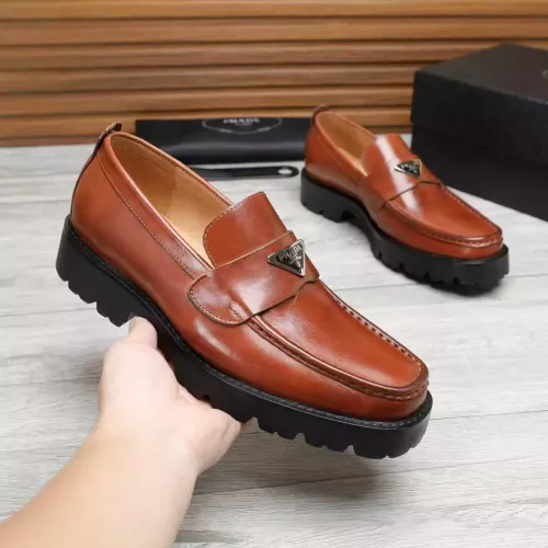 Replica Prada Leather Shoes For Men #1373402 $100.00 USD for Wholesale