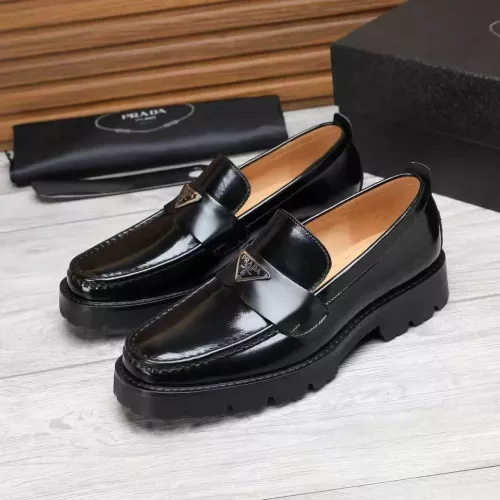Replica Prada Leather Shoes For Men #1373404 $100.00 USD for Wholesale